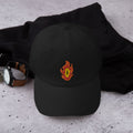 Adjustable Low-Profile Cap with Flame-Inspired Design