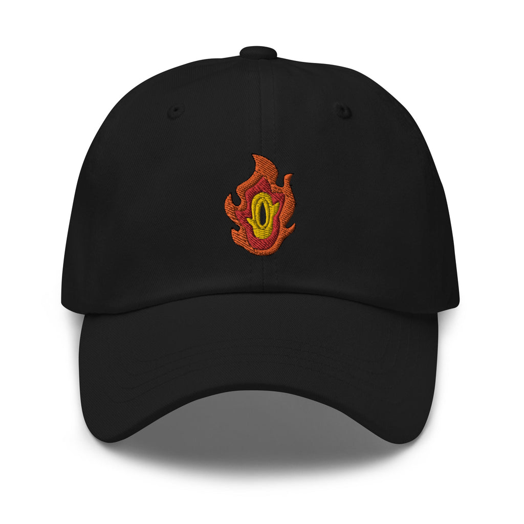 Adjustable Low-Profile Cap with Flame-Inspired Design