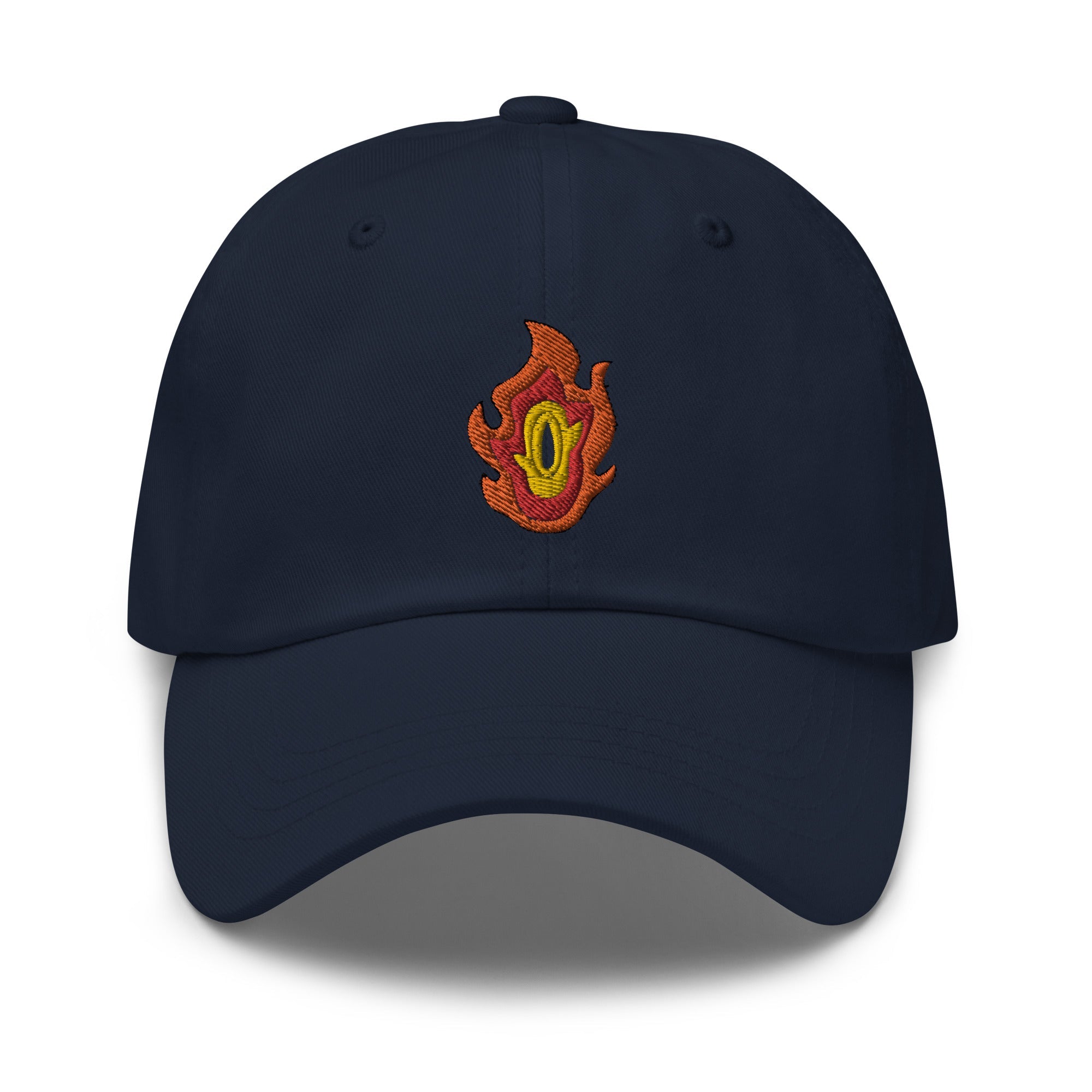 Adjustable Low-Profile Cap with Flame-Inspired Design